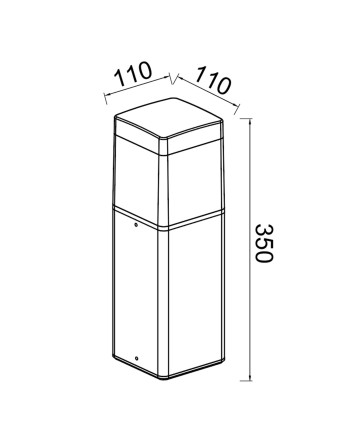 CHICAGO * SOBREMURO EXTERIOR BLANCO CUADRADO 35CM IP65 E27